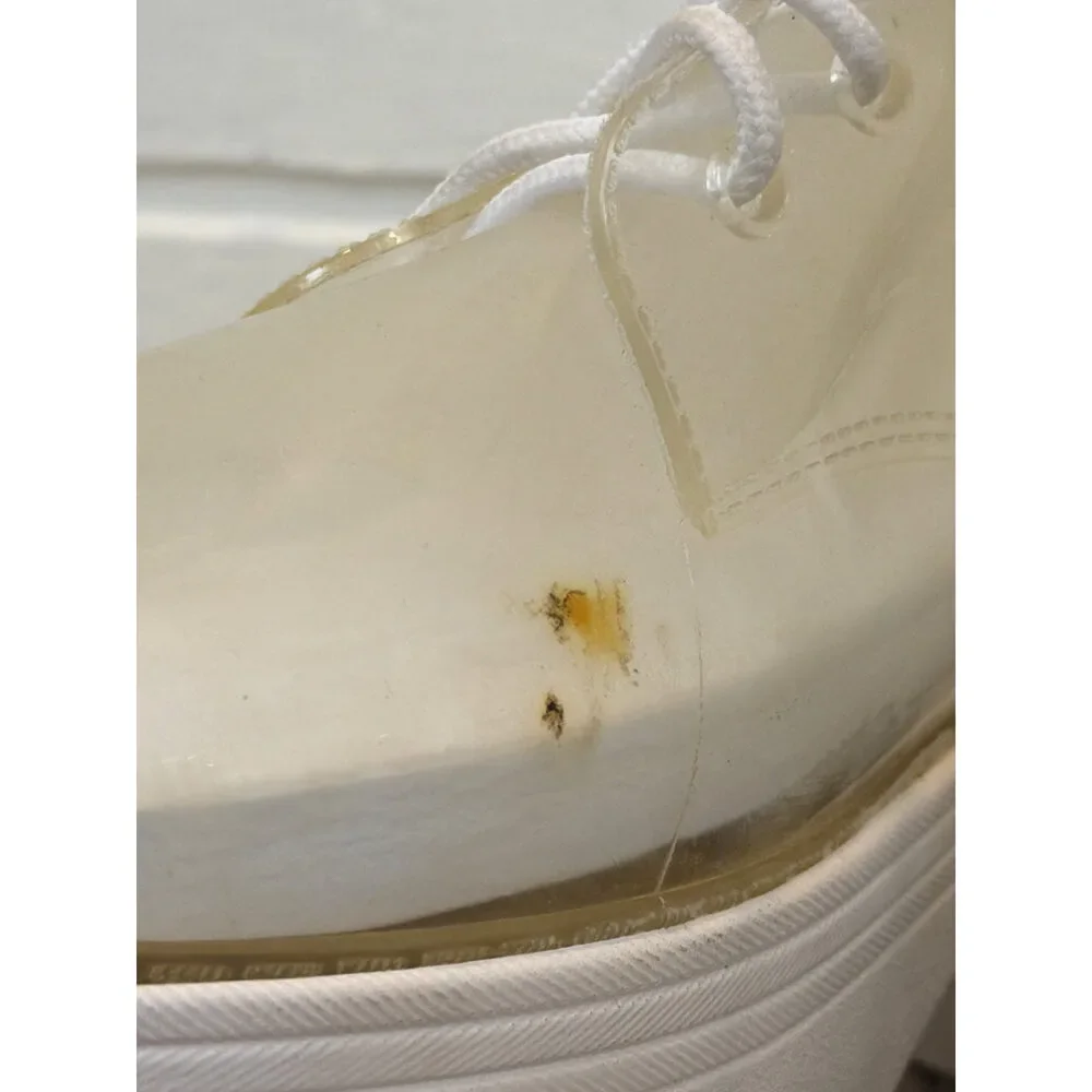 Jeffrey Campbell Clear PVC Platform Lace-Up Ankle Boots Size 7